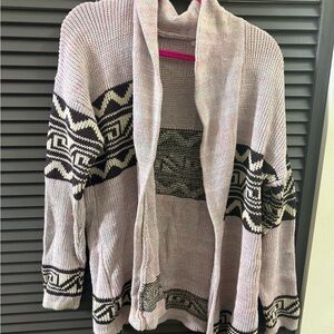 Ecote Black and Cream Patterned Cardigan